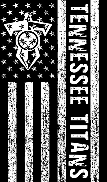 Tennessee Titans Black And White American Flag logo vinyl decal